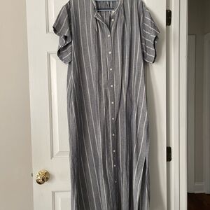 Uniqlo Blue Striped Maxi Dress